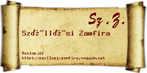 Szőllősi Zamfira névjegykártya